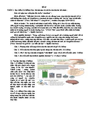 Đề ôn tập môn Ngữ văn 9 - Đề 65